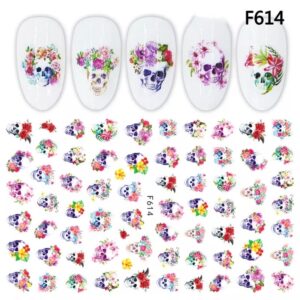 Neglestickers Skaller med blomster