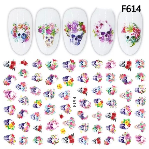 Neglestickers Skaller med blomster
