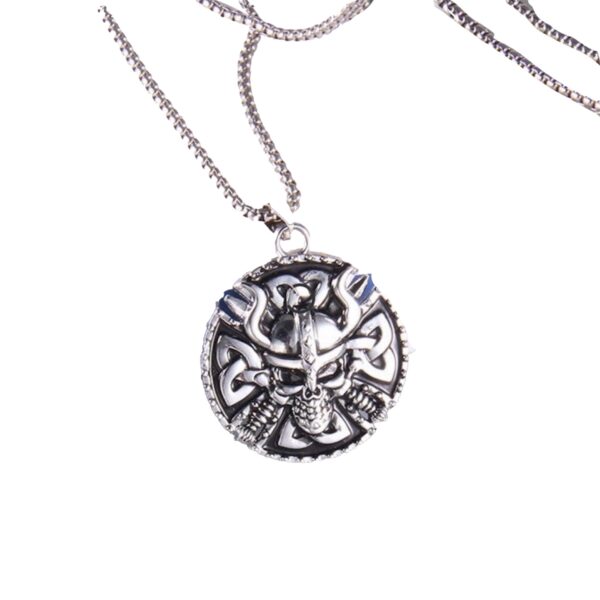 Halskjede med Vikingskalleamulett