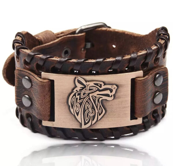 Vikingarmbånd ekte skinn - Fenris - Image 2