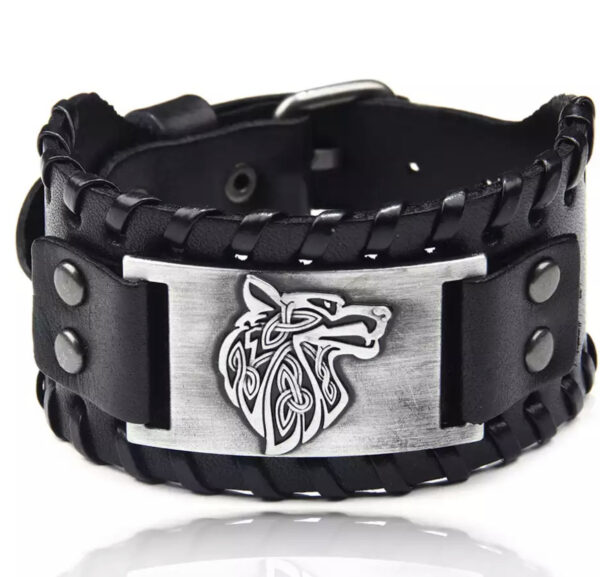 Vikingarmbånd ekte skinn - Fenris - Image 3