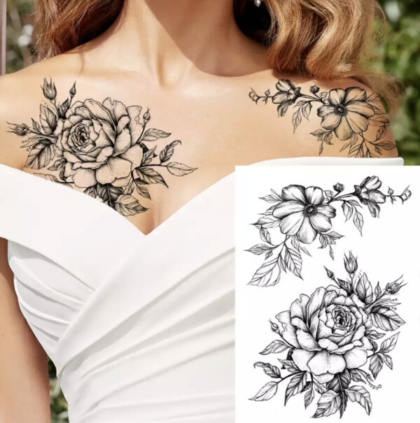 Tatovering 2 delt blomster