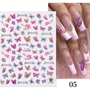 Neglestickers Bling Sommerfugler