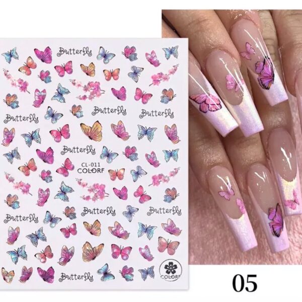 Neglestickers Bling Sommerfugler
