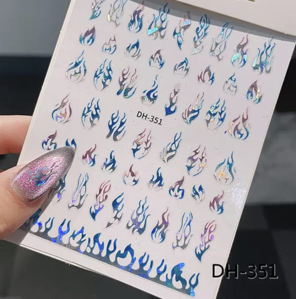 Neglestickers kule flammer