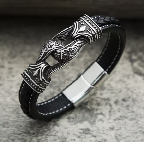 Svart Lærarmbånd Viking