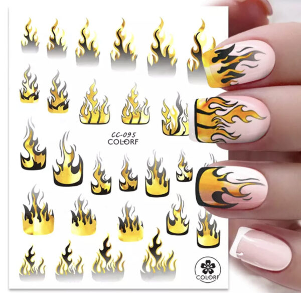 Neglestickers Gullflammer