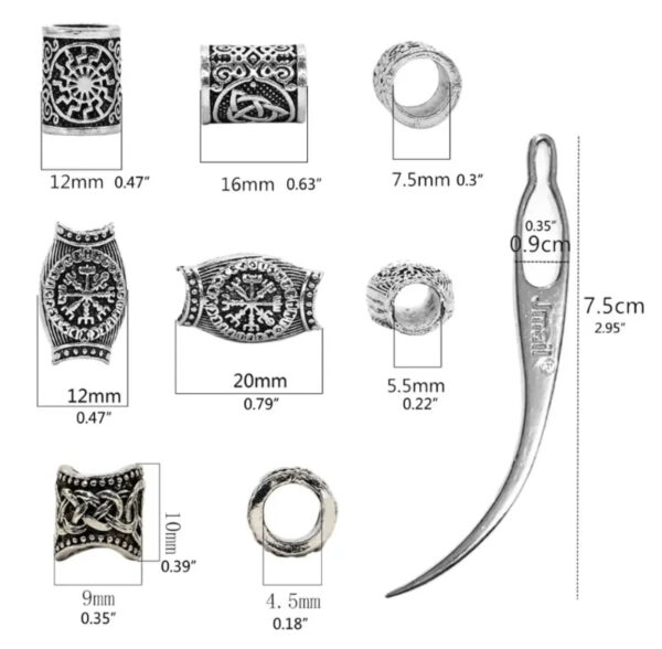 Skjegg- og hårsmykker Viking - Image 2