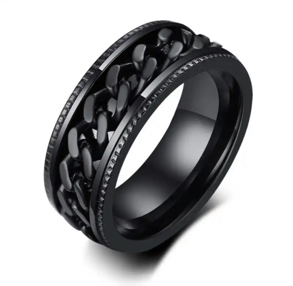 Spinnerring med svart lenke - Image 2