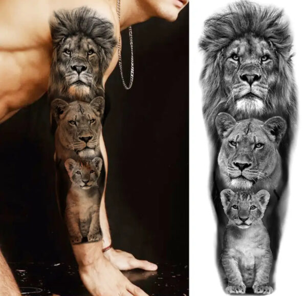 Tatovering Løvefamilie