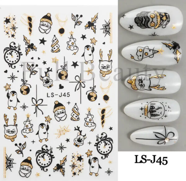 Neglestickers Julepingvin