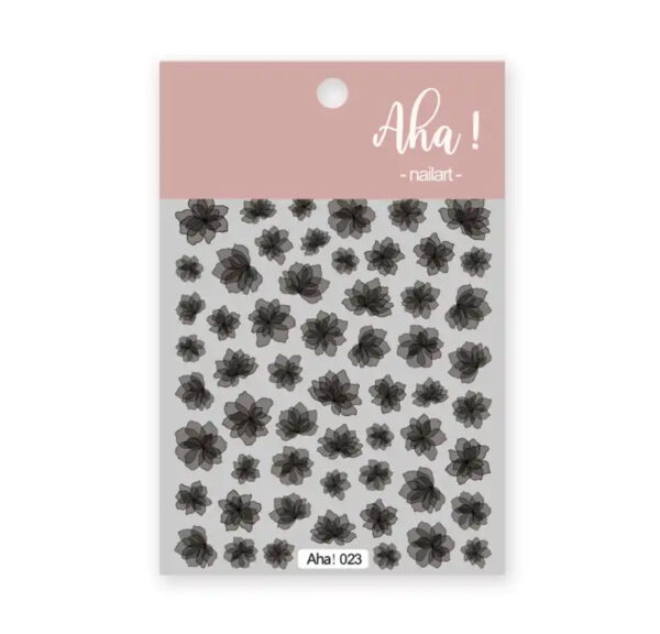 Neglestickers Svarte Blomster