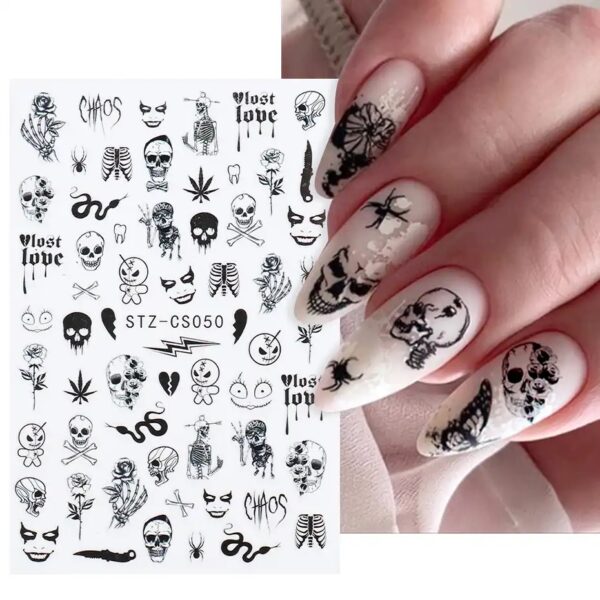 Neglestickers Svart Halloween