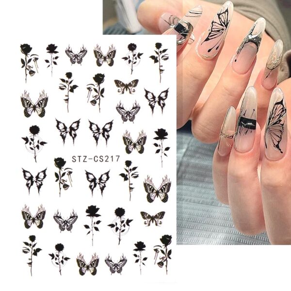 Neglestickers Langstilket rose