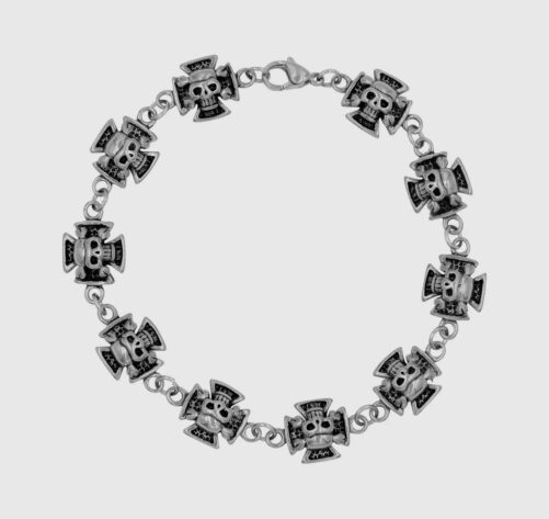 Armbånd Skalle Kors