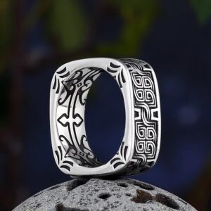 Firkantring retro metall