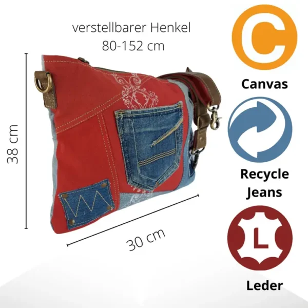 Crossbodyveske store røde - Image 2