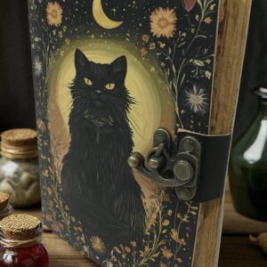 Håndlaget vintage notatbok Katt