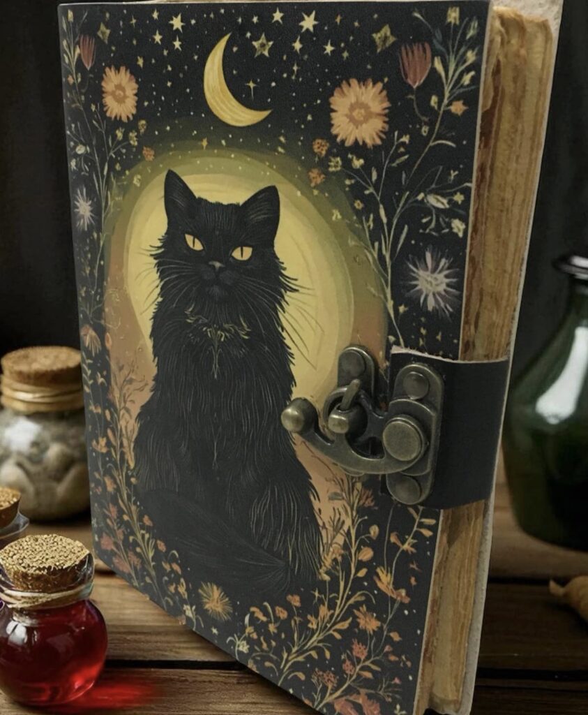 Håndlaget vintage notatbok Katt